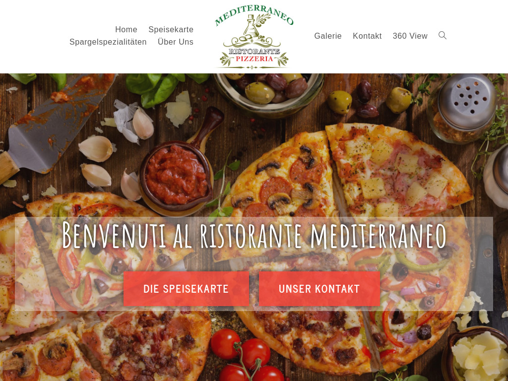 Website von Restaurant Mediterraneo in Lenzburg