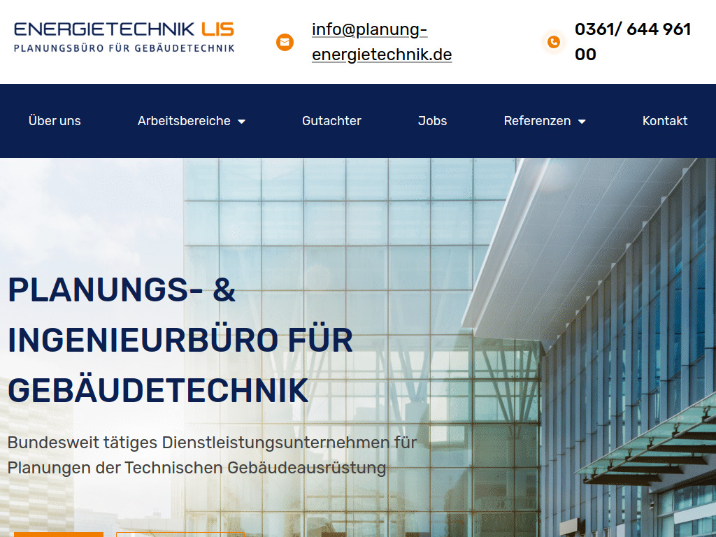 Website von Energietechnik Lis GmbH in Erfurt