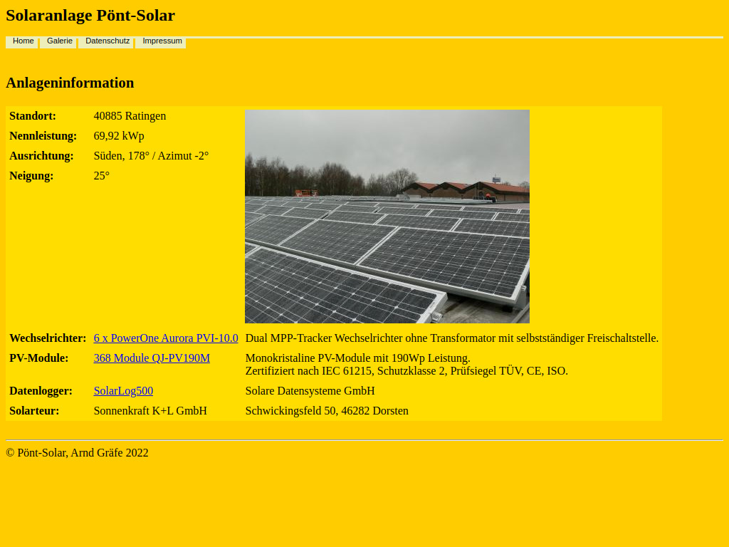 Website von Pönt-Solar in Ratingen