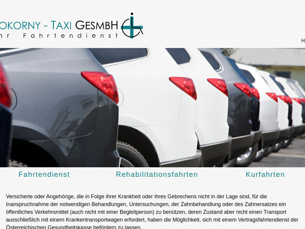 Website von Pokorny-Taxi GesmbH in Wien