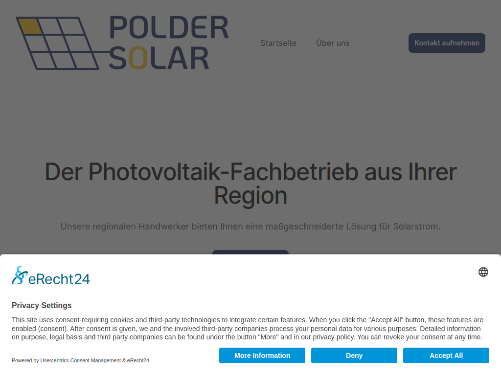 Website von Polder Solar GmbH in Wesel