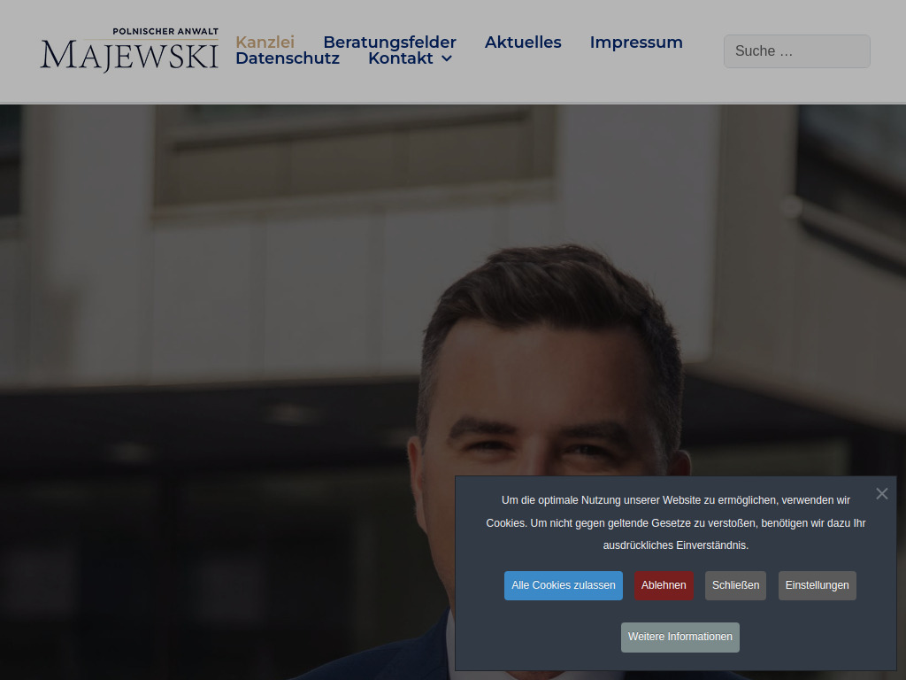 Website von Polnischer Anwalt Majewski in Berlin