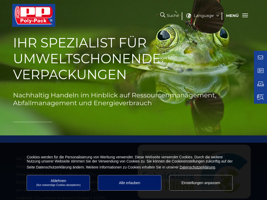 Website von Poly-Pack Verpackungs-GmbH & Co. KG in Iserlohn