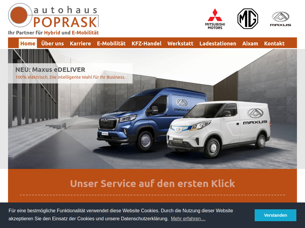 Website von Poprask GmbH in Eibiswald