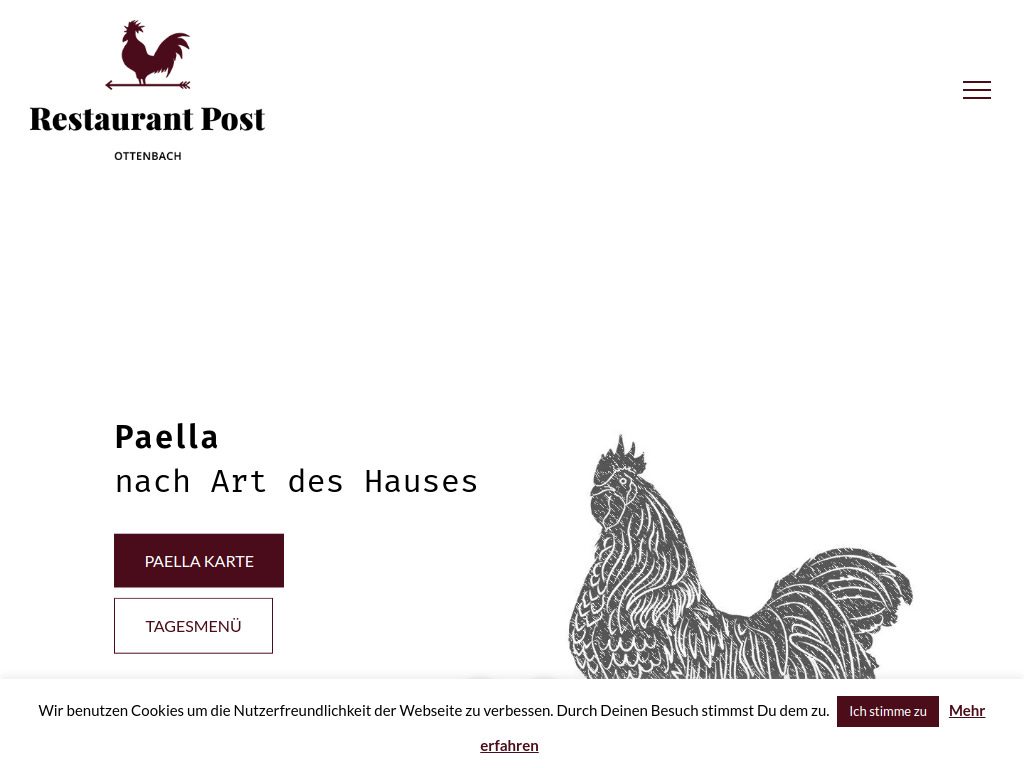 Website von Restaurant Post Biljana Krstanovic in Ottenbach