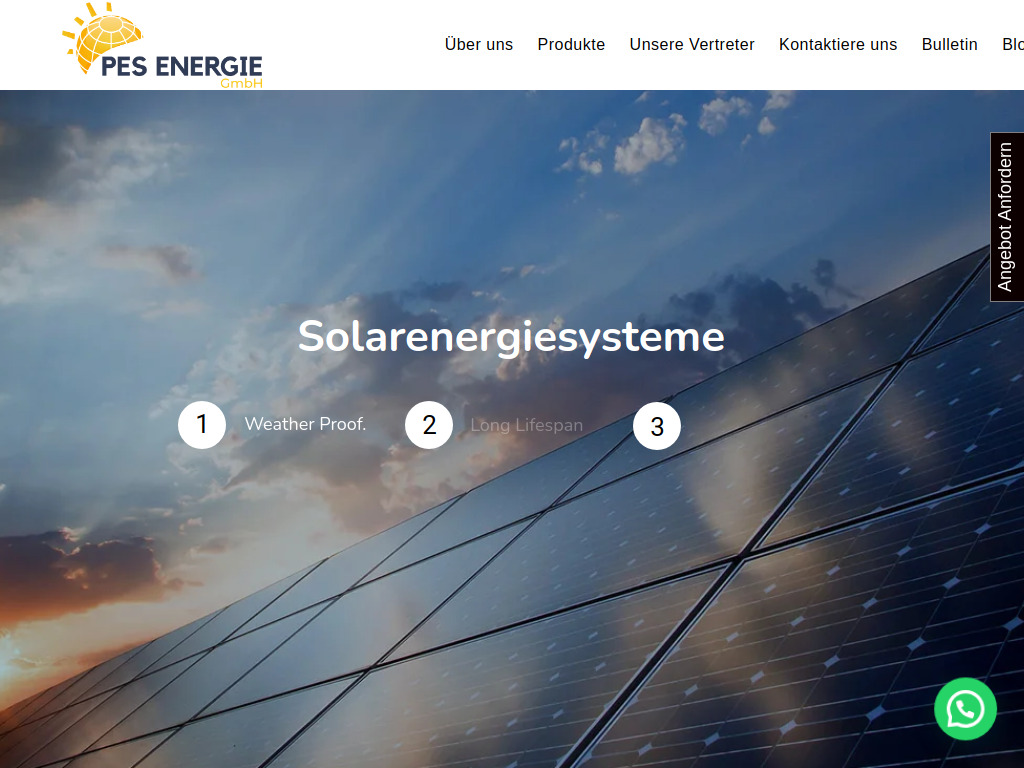 Website von Pes Energie GmbH in Overath