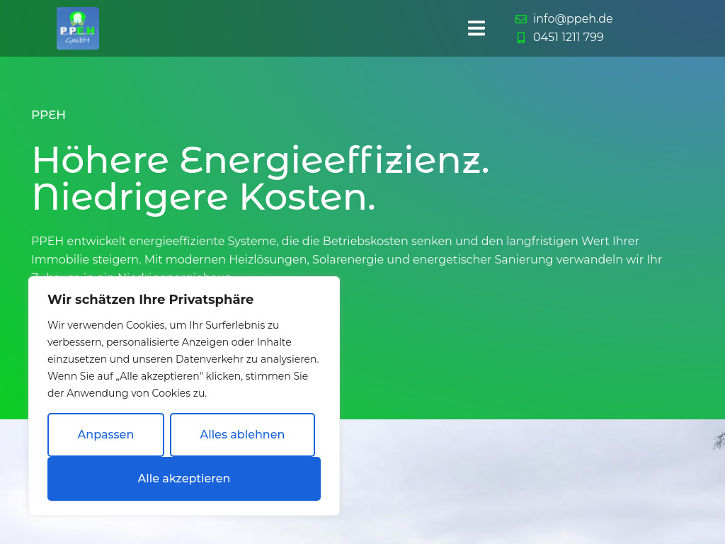 Website von Passiv Plus Energie Haus GmbH in Lübeck