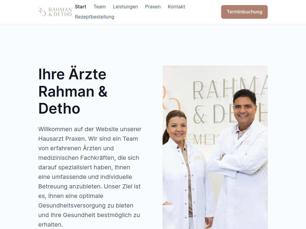 Website von Aisha Rahman & Dr. Faisal Detho in Obertshausen