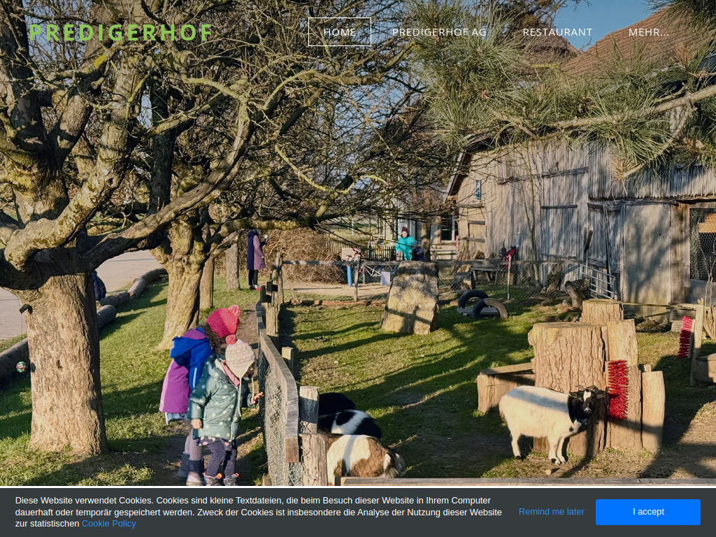 Website von Predigerhof AG in Basel