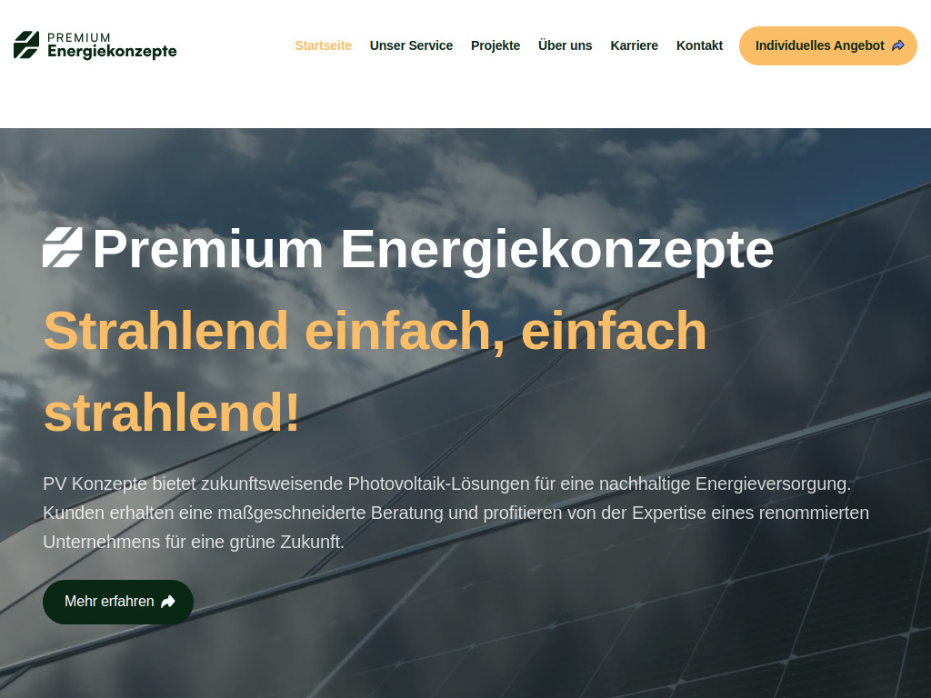 Website von PV Konzepte GmbH in Lengenfeld