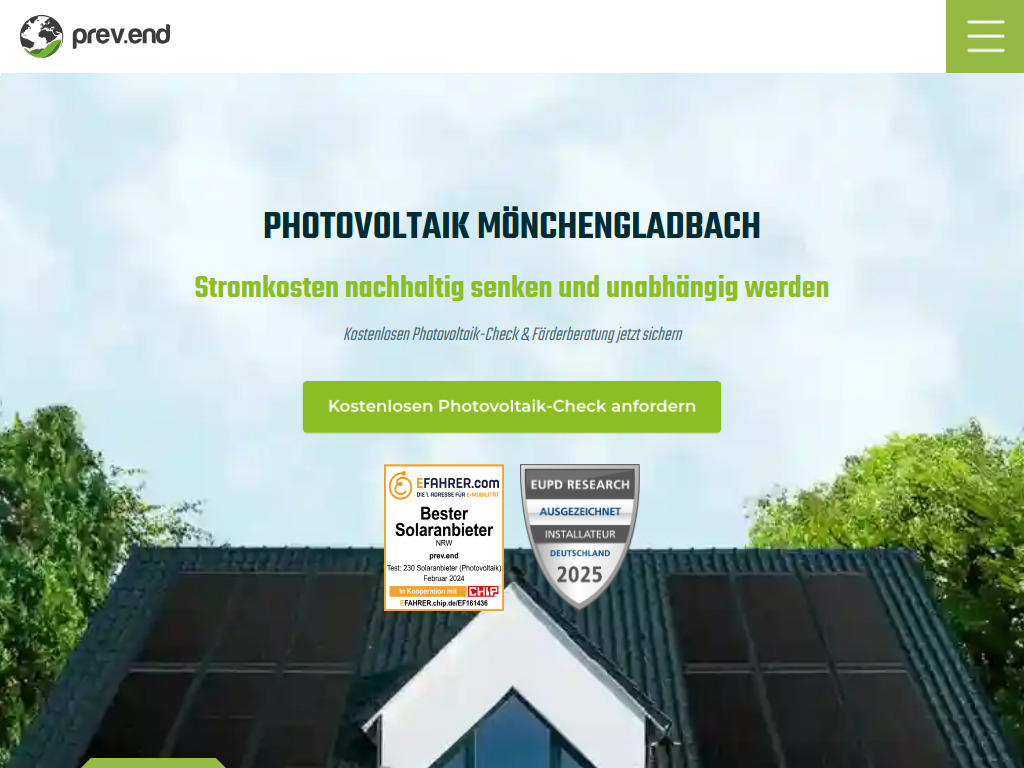 Website von prev.end GmbH in Mönchengladbach
