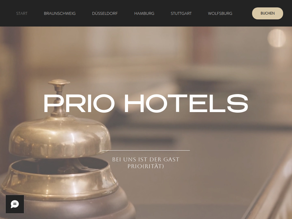 Website von PRIO Hotels GmbH in Hamburg