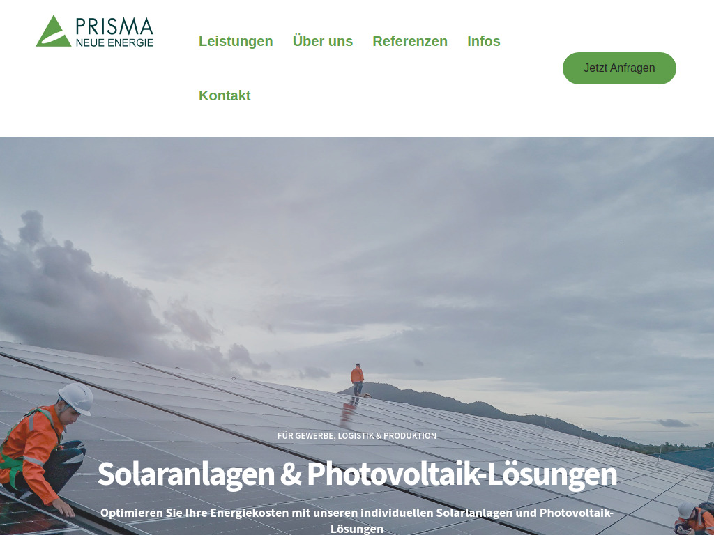 Website von Prisma Neue Energie GmbH in Bremen