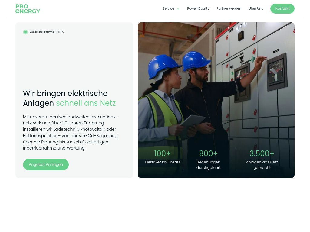 Website von Pro Energy GmbH in Essen