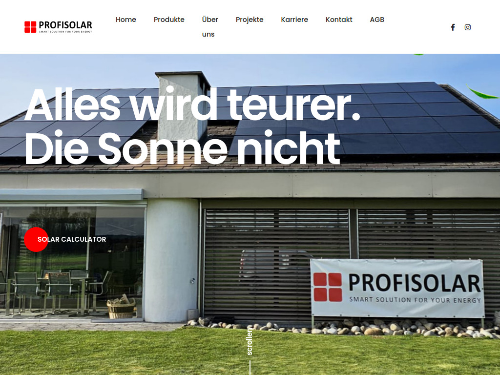 Website von Profisolar GmbH in Gerlafingen