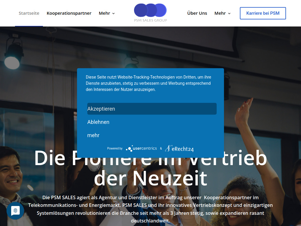 Website von PSM Sales in Mönchengladbach