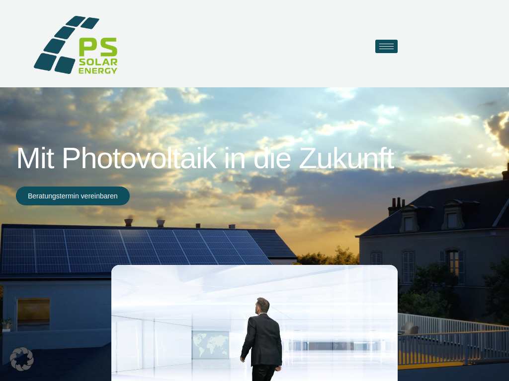 Website von ps Solar Energy GmbH in Ludwigsfelde