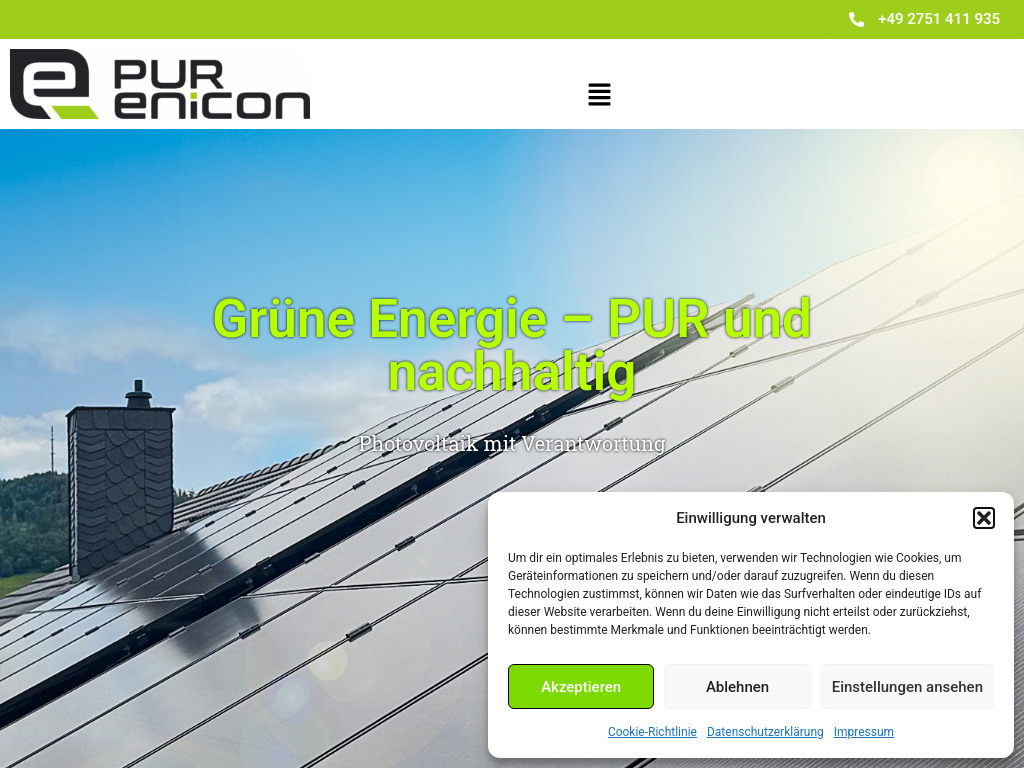 Website von PUR enicon GmbH in Bad Berleburg