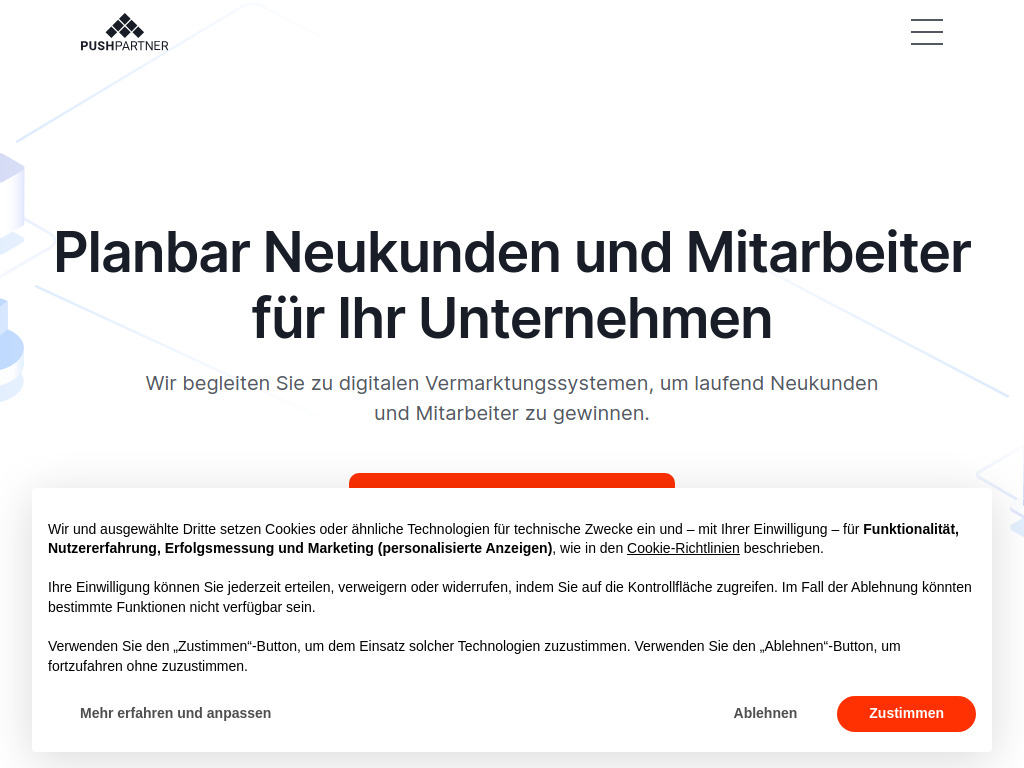 Website von PushPartner GmbH in Düsseldorf