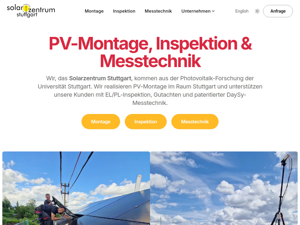 Website von Solarzentrum Stuttgart GmbH in Stuttgart