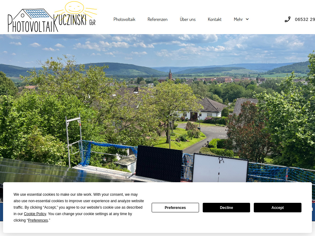 Website von Photovoltaik Kuczinski GbR in Installierte PV-Anlagen in den letzen