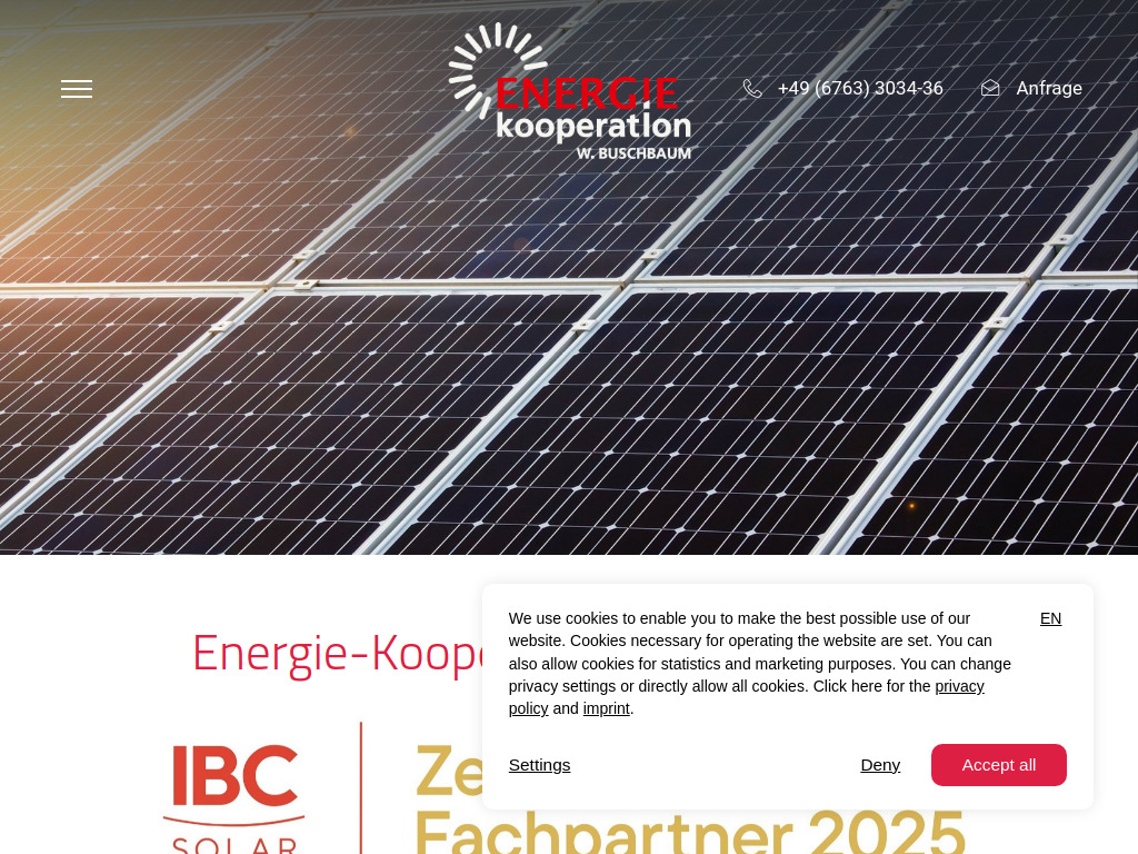 Website von Energie-Kooperation W. Buschbaum in Kirchberg
