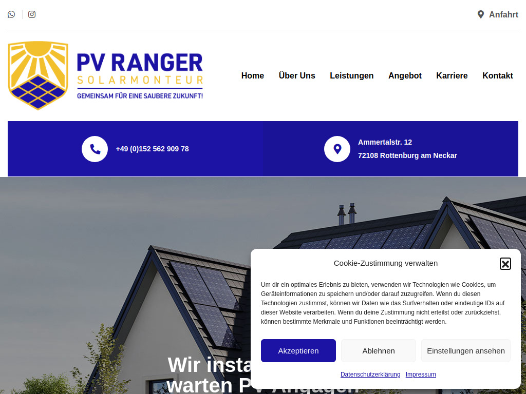 Website von PV RANGER GmbH in Norderstedt