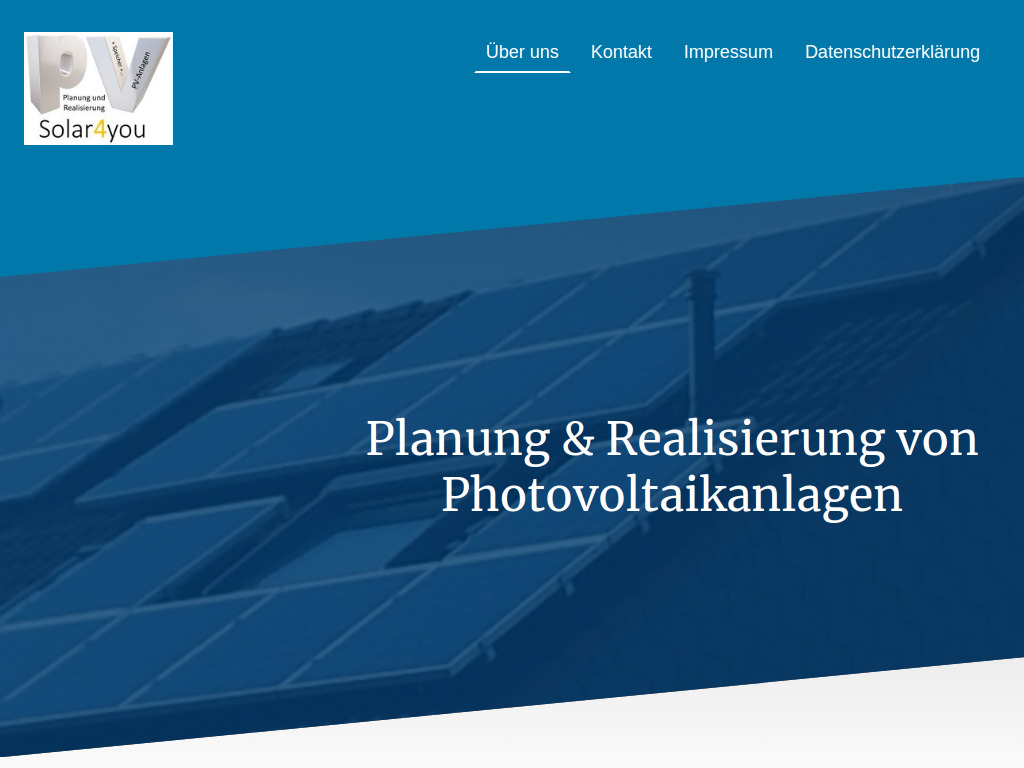 Website von Planung und Realisierung von Photovoltaikanlagen PV-Solar4you in Wuppertal