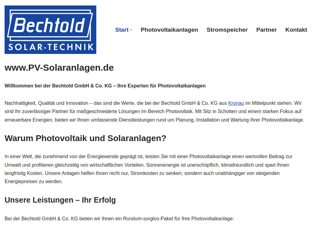 Website von Bechtold GmbH & Co. KG in Schotten