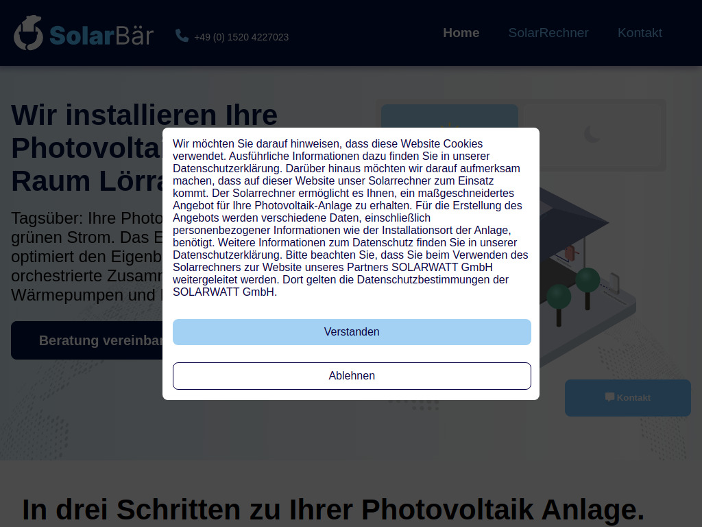 Website von SolarBär GmbH in Lörrach