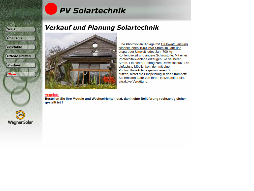 Website von PV Solartechnik in Frankfurt am Main