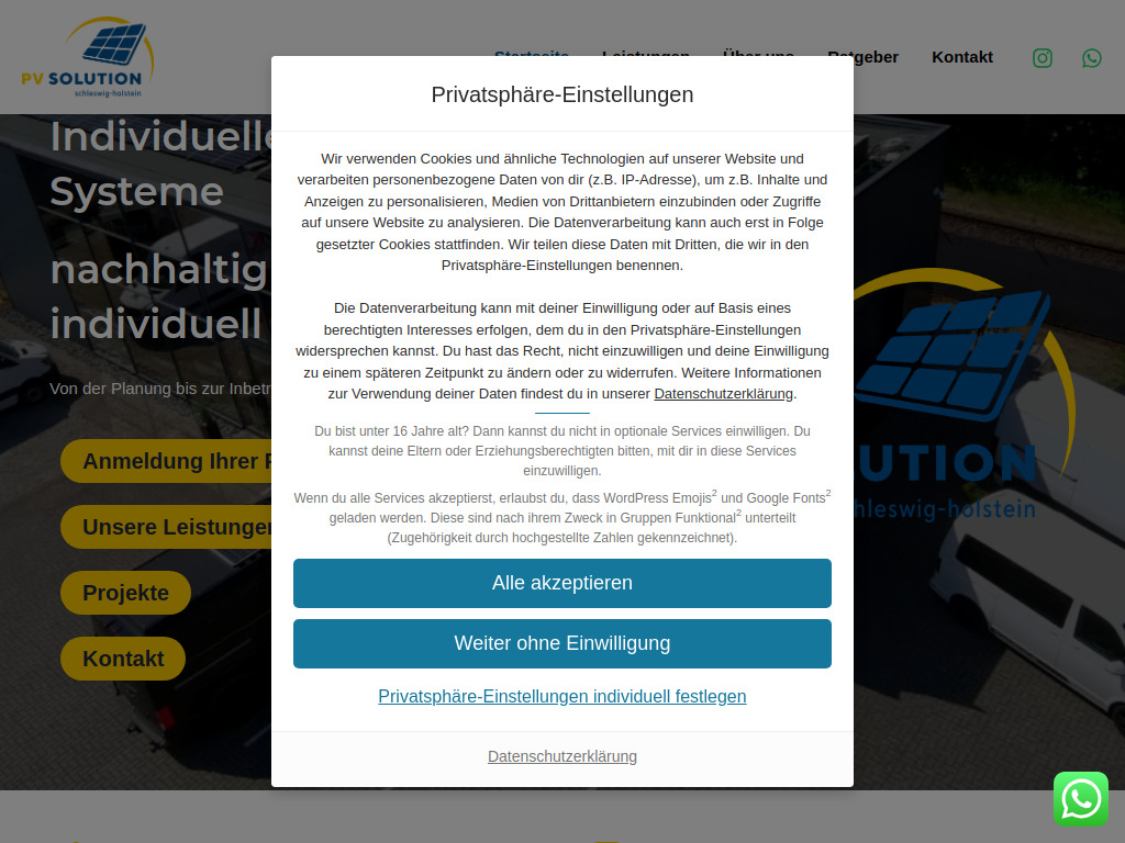 Website von PV Solution SH GbR in Neumünster