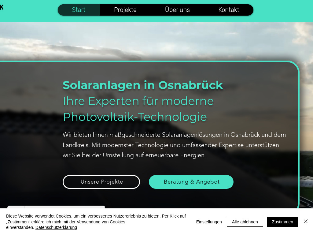 Website von Photovoltaik Waigel in Hilter