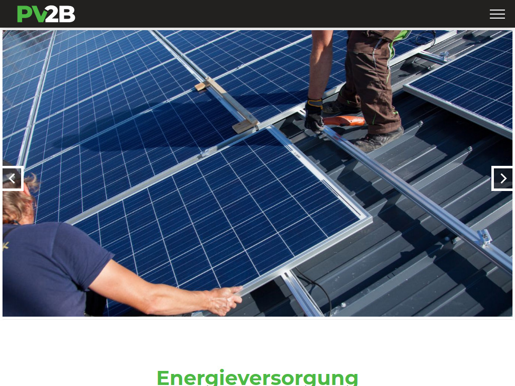 Website von pv2b GmbH in Gummersbach