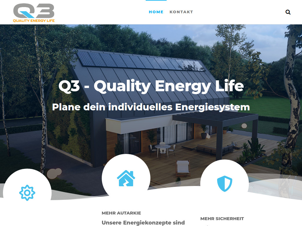 Website von Q3 – Quality Energy Life GmbH in Oldenburg
