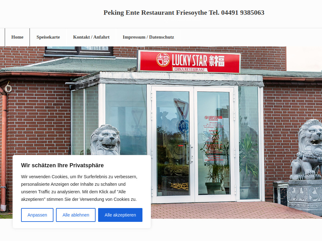 Website von Lucky Star Chinesisches Restaurant in Friesoythe