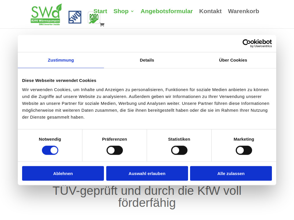 Website von Sonnenwärme Direkt GmbH in Havetoft