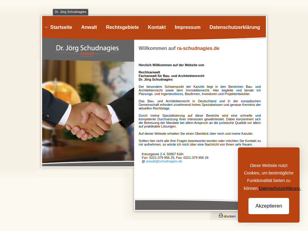 Website von Dr. Jörg Schudnagies in Köln