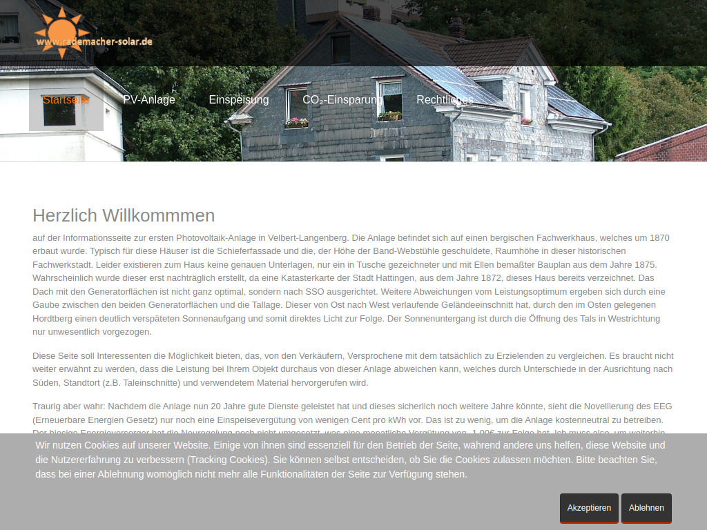 Website von Arnd Rademacher in Velbert