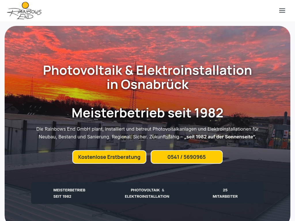 Website von Rainbows End GmbH in Osnabrück