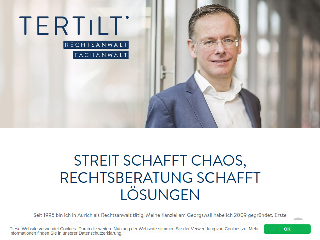 Website von Rechtsanwalt Tertilt in Aurich