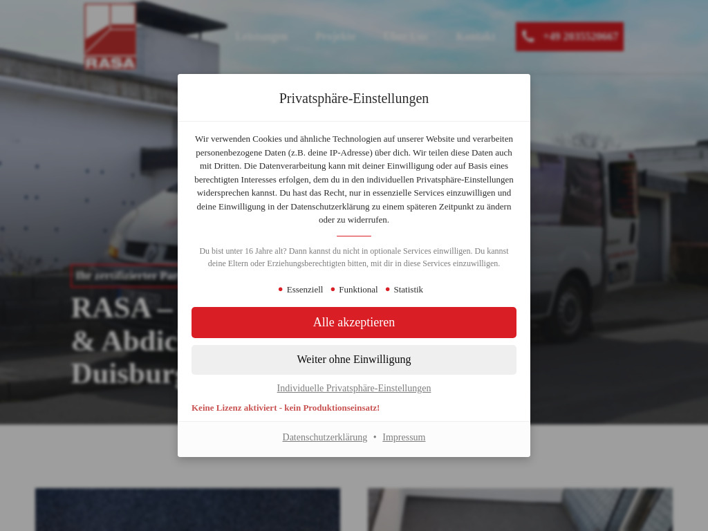 Website von RASA Sanierung- und Beschichtungs GmbH in Duisburg