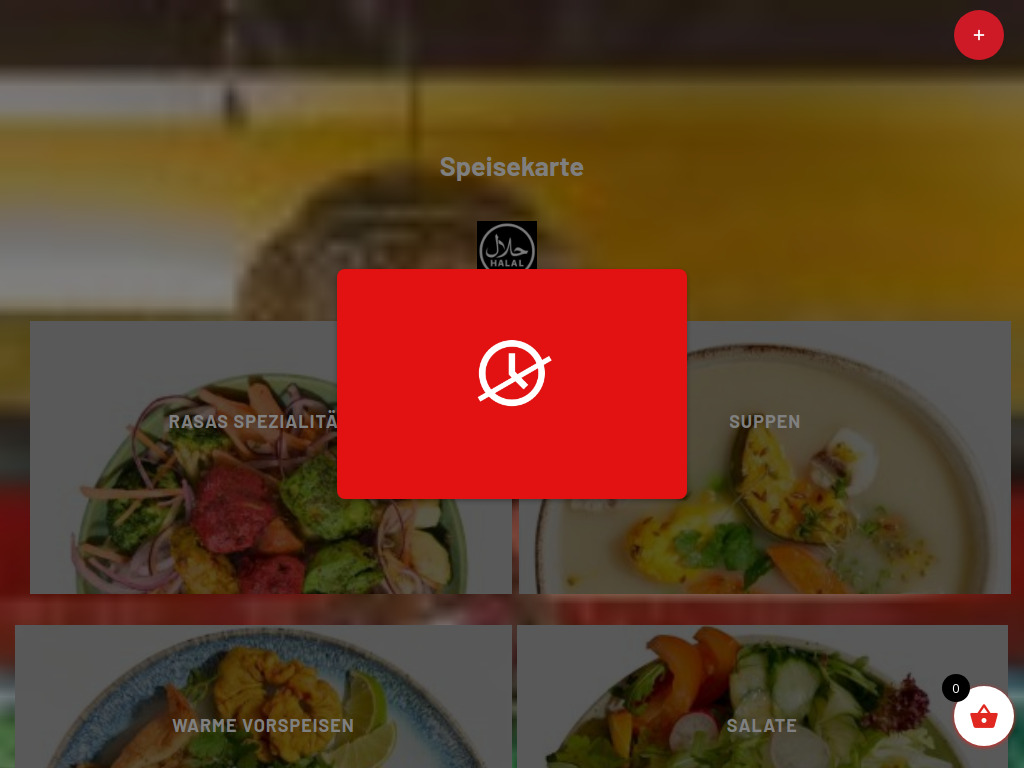 Website von Rasas Restaurant in Berlin-Westend