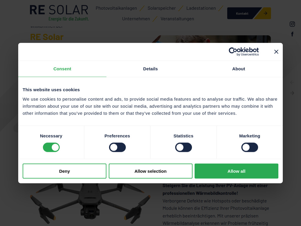 Website von RE Solar GmbH in Parkstein