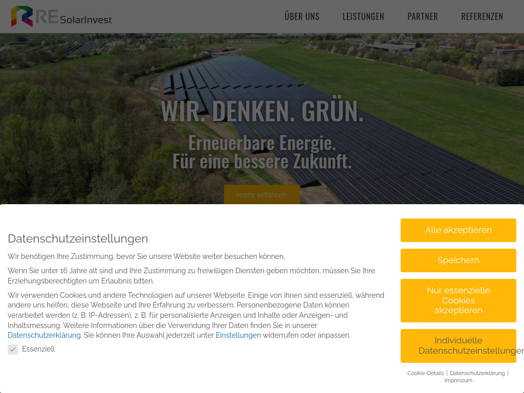 Website von RE SolarInvest GmbH in Aschheim