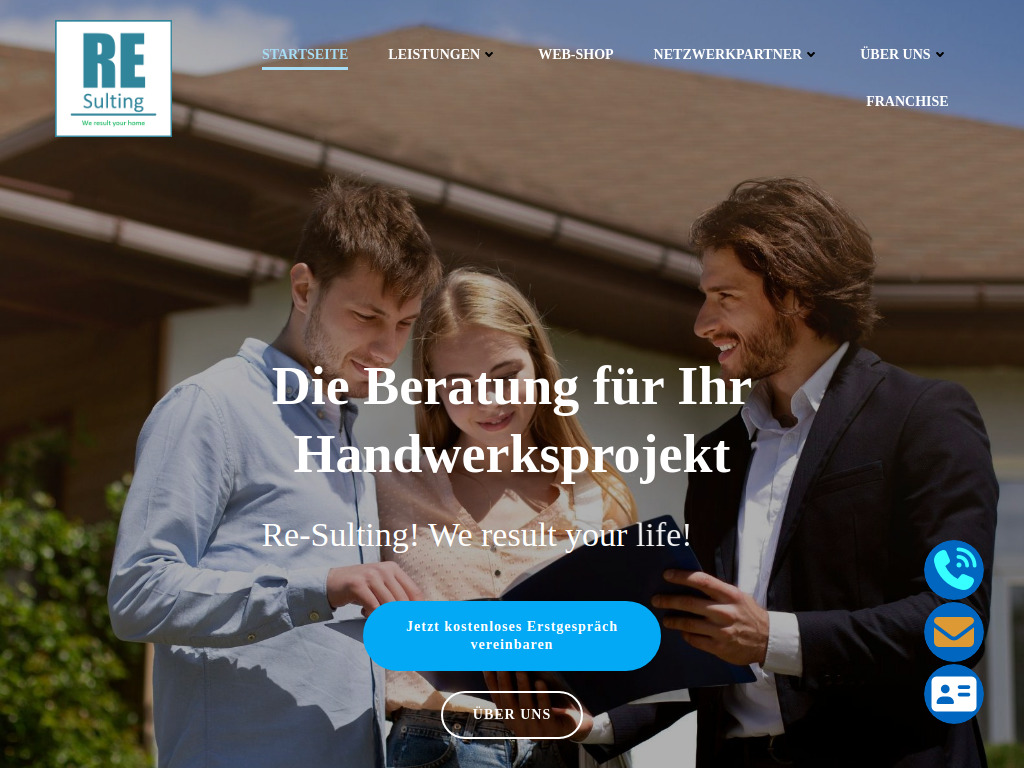 Website von Re-Sulting OHG in Radevormwald