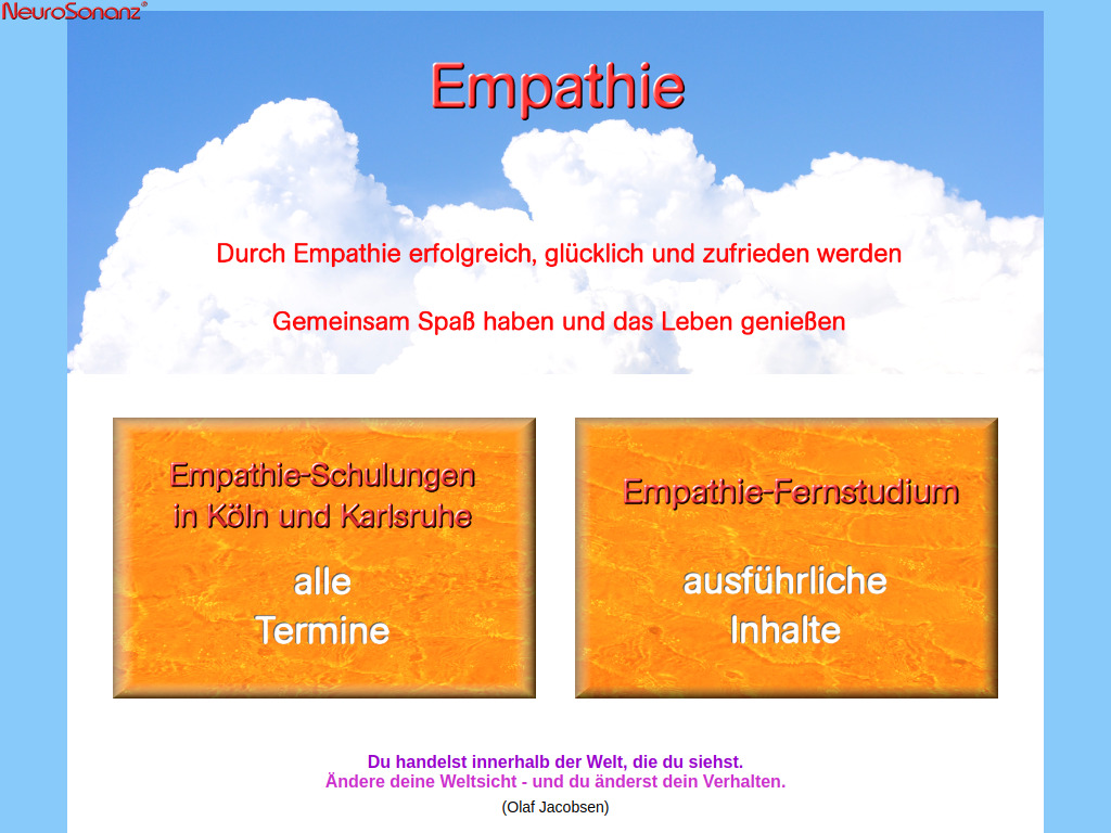 Website von NeuroSonanz - Die Empathie-Schule in Karlsruhe
