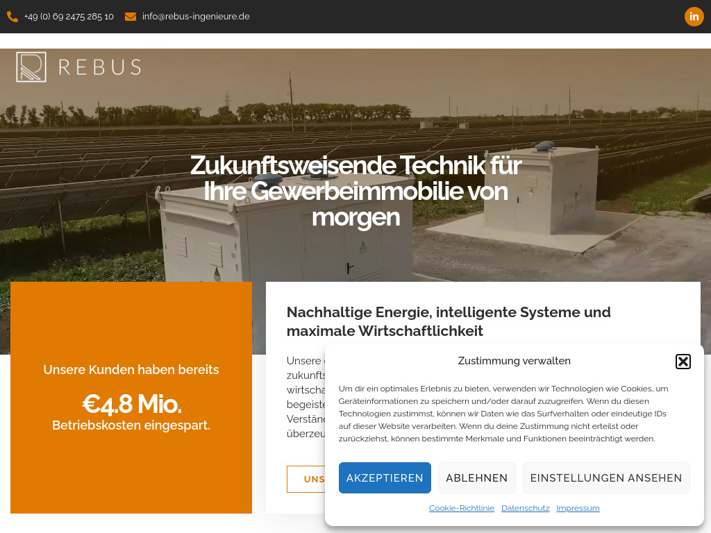 Website von REBUS GmbH in Frankfurt am Main