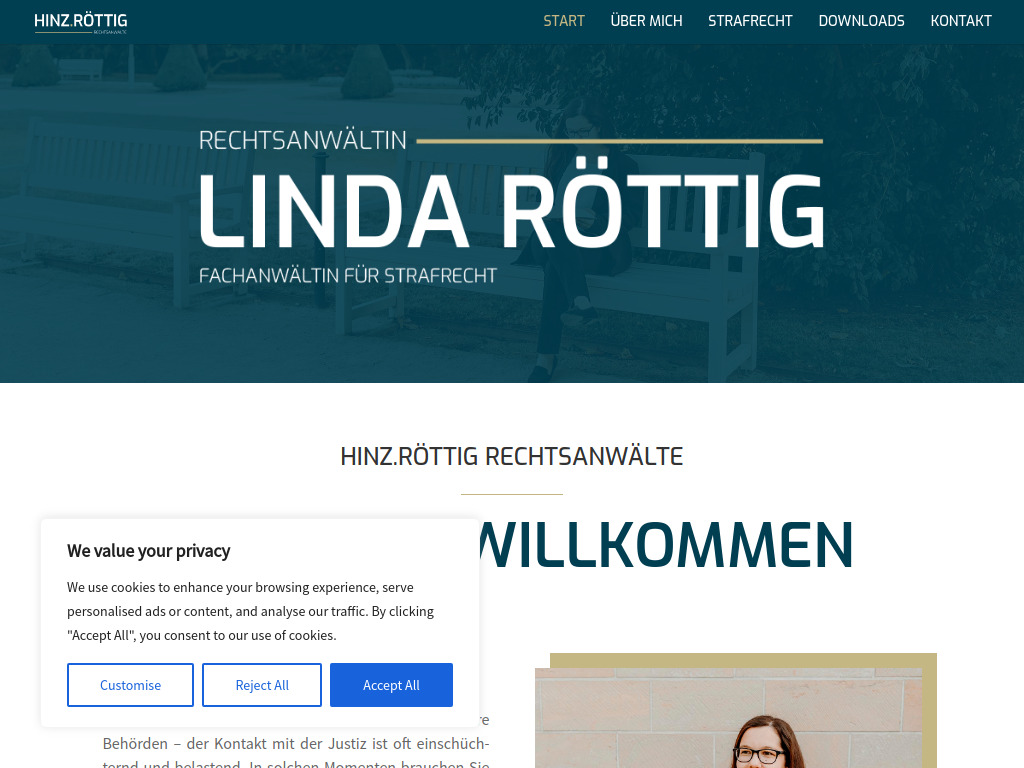 Website von Hinz Röttig Rechtsanwälte PartGmbB in Dresden
