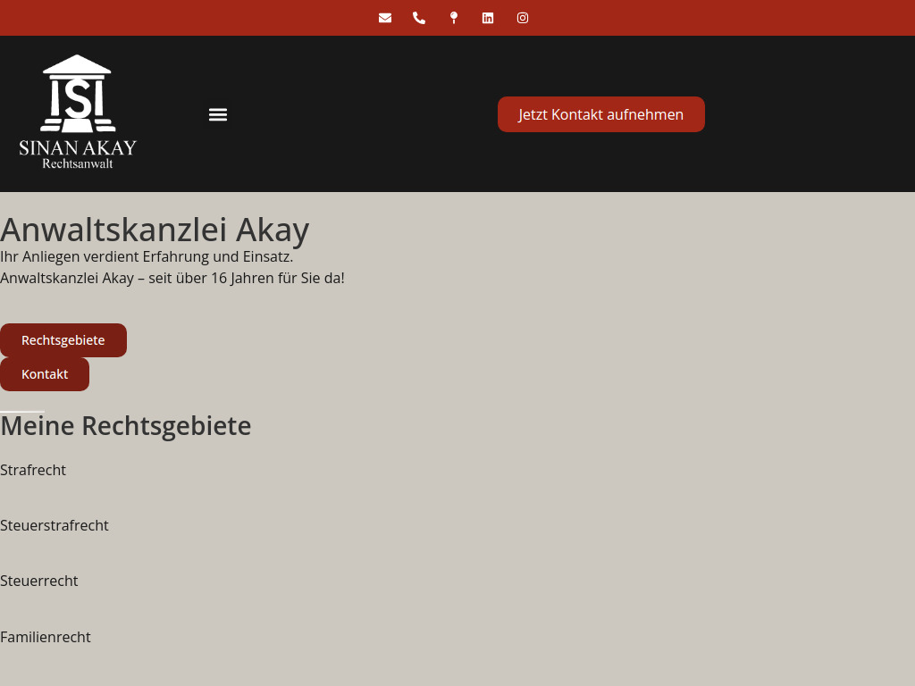 Website von Rechtsanwalt Sinan Akay in Freiburg im Breisgau
